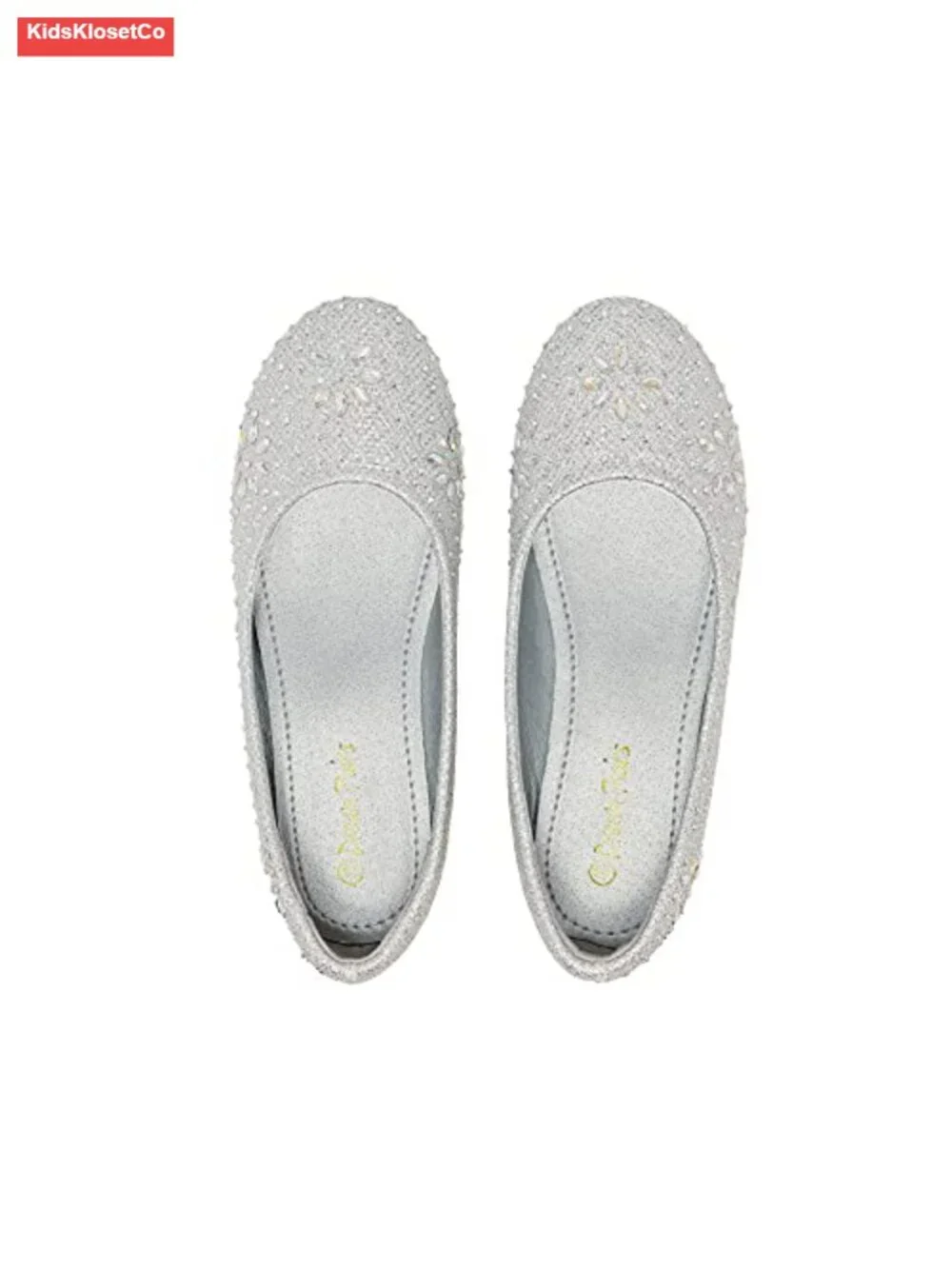 Girls Rhinestone Glitter Ballet Flats Slip-on Dress Shoes Wedding Party Prom